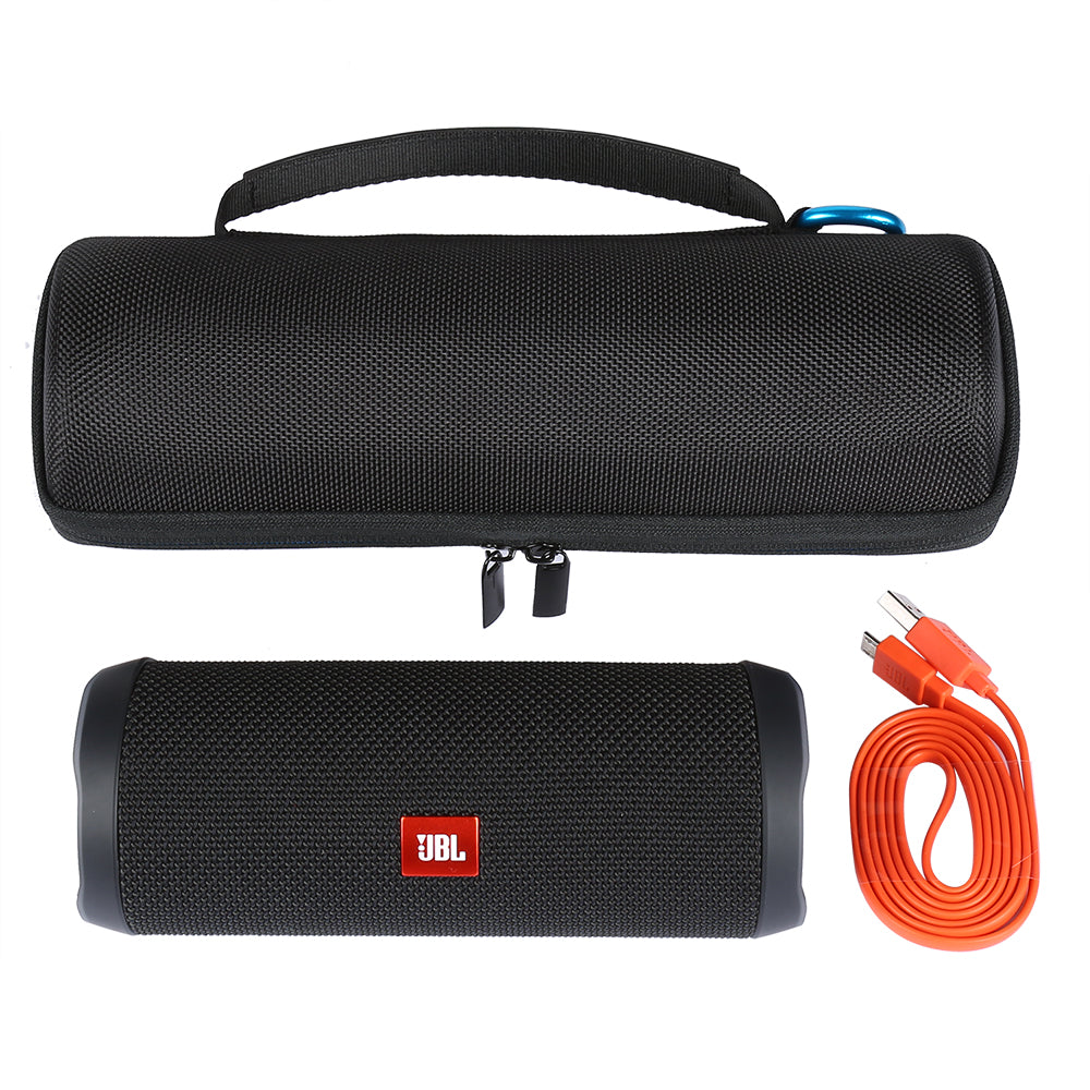 PU Carry Protective Carry Cover Case For JBL Flip 4 Flip4 Wireless Bluetooth Speaker Additional Space for Plug & Cables