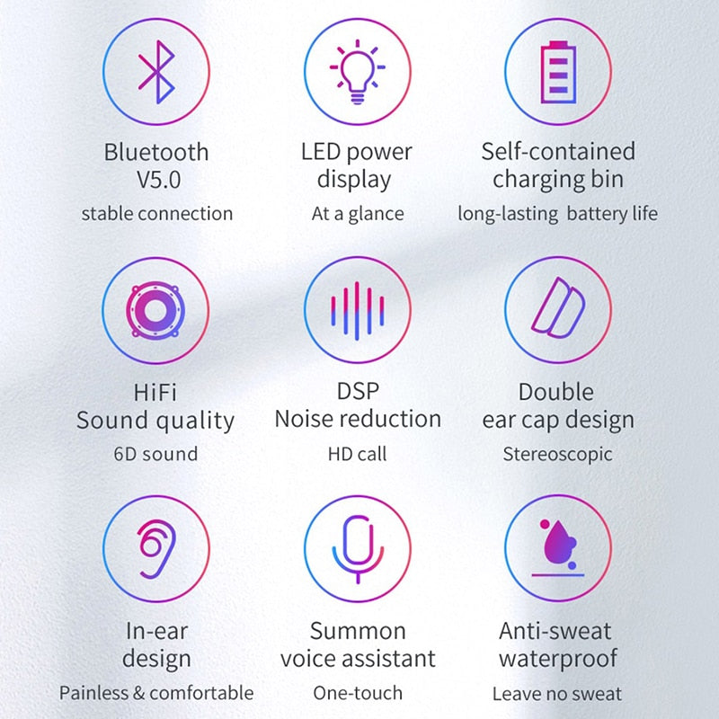 Baseus W01 TWS Bluetooth Earphone Wireless Headphone Bluetooth 5.0 Stereo Bass Wireless earphones With HD Microphone For Phone