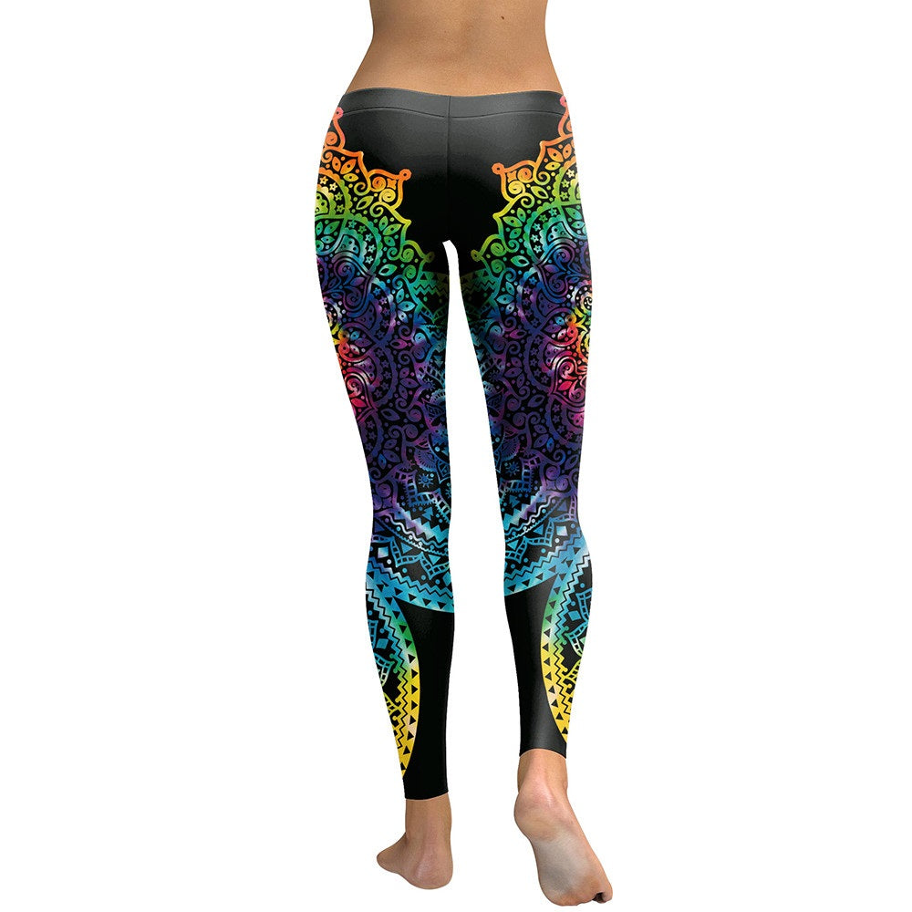 New Arrival Leggings Women Mandala Flower 3D Printing Gradient Legging Fitness Leggins High Waist Trousers Pants