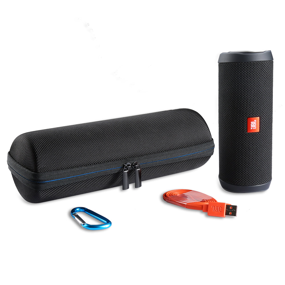 PU Carry Protective Carry Cover Case For JBL Flip 4 Flip4 Wireless Bluetooth Speaker Additional Space for Plug & Cables