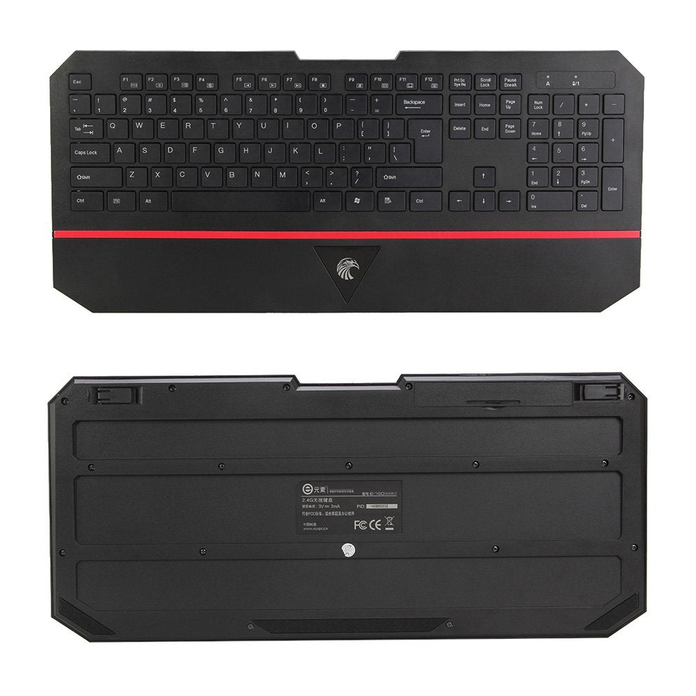E YUANSU Ergonomic 2.4GHz ultra-thin multimedia wireless keyboard and mouse for laptop Desktop Combo Compatible with Windows 2