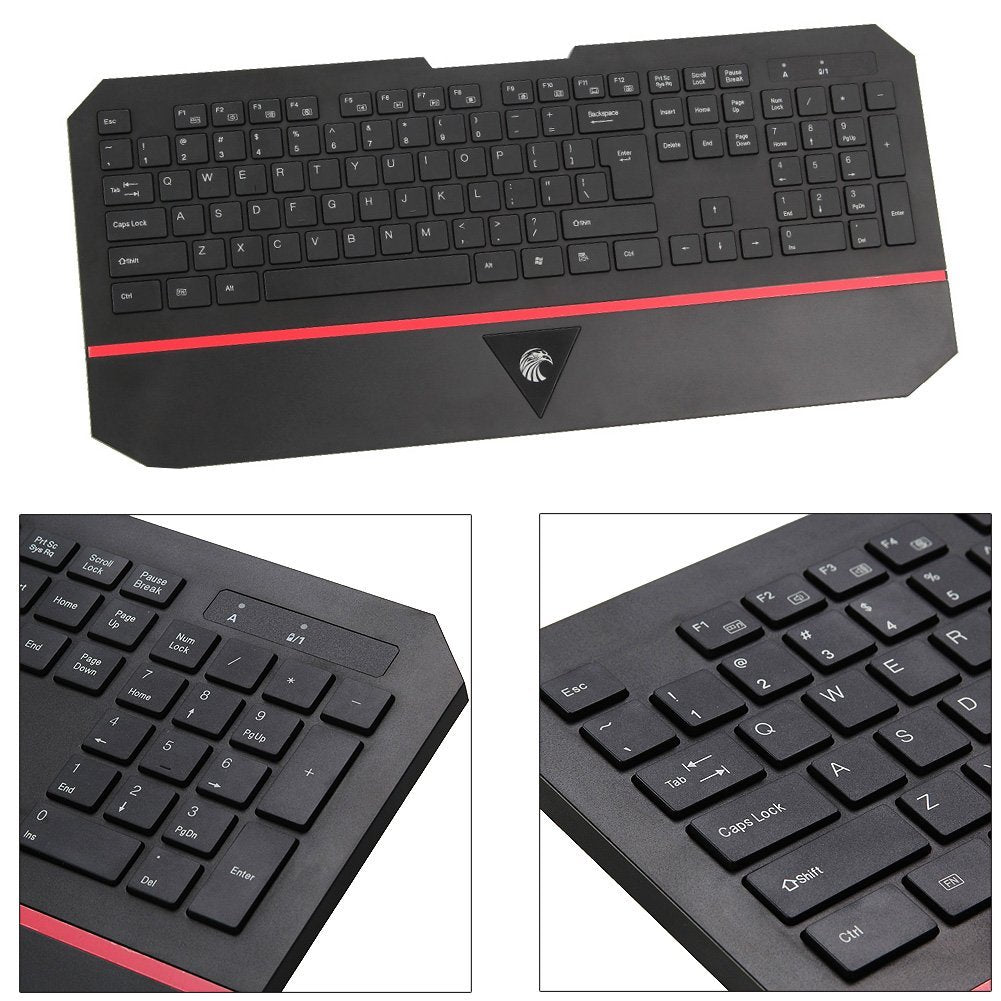 E YUANSU Ergonomic 2.4GHz ultra-thin multimedia wireless keyboard and mouse for laptop Desktop Combo Compatible with Windows 2