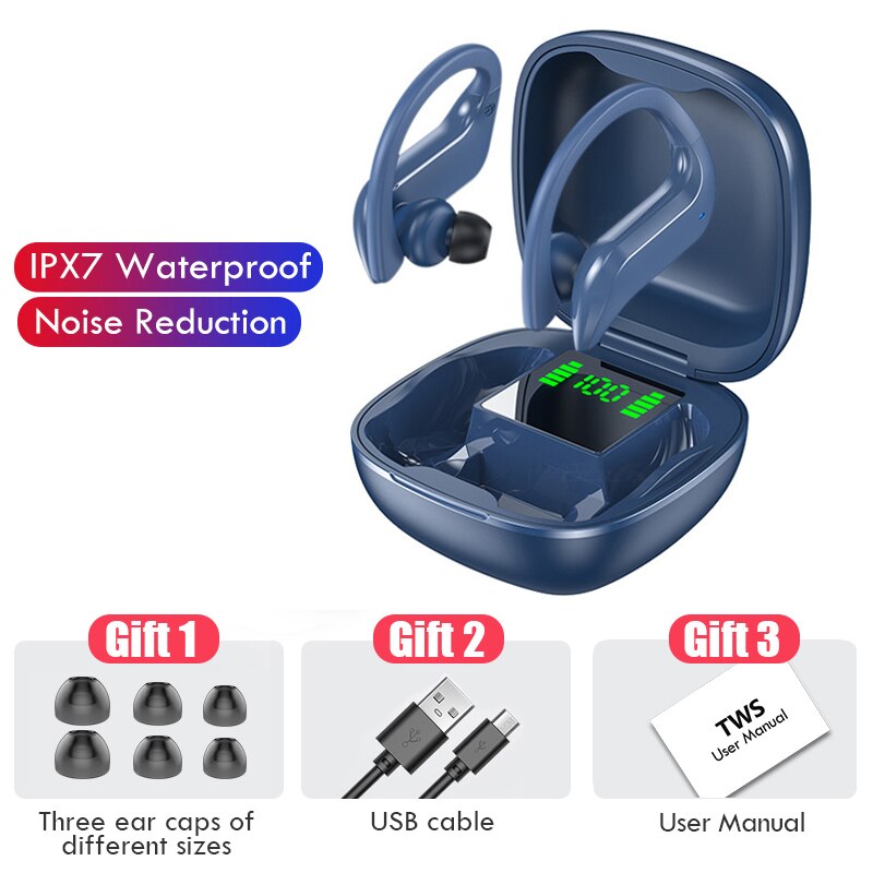 TWS Bluetooth 5.0 Earphones Wireless Bluetooth Headphone Noise Cancelling 9D HiFi Stereo Sport Headset Handsfree With Microphone